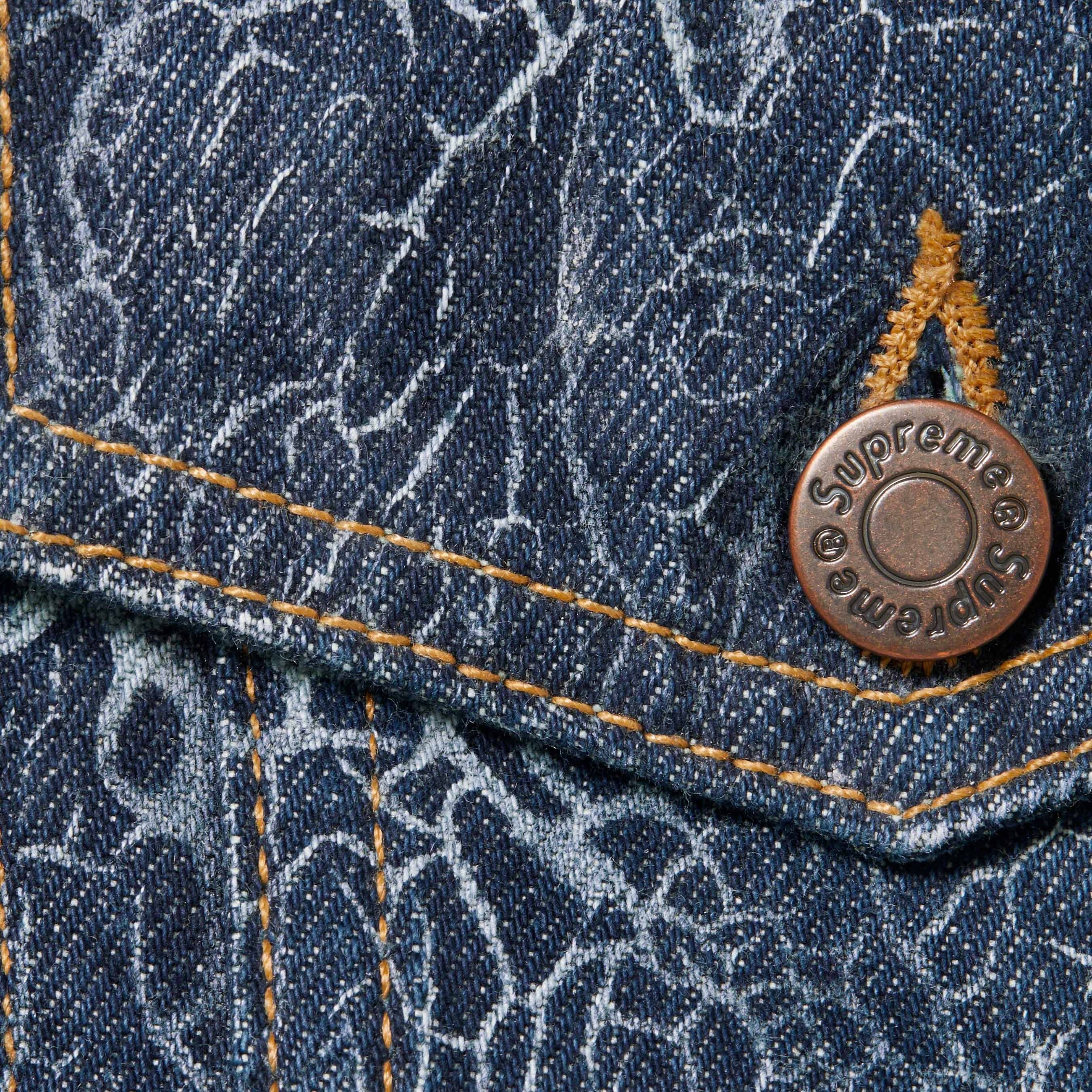 Crackle Denim Trucker Jacket view 3